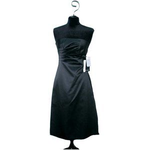 JS Boutique Black Satin Strapless Dress Size 2 NWT